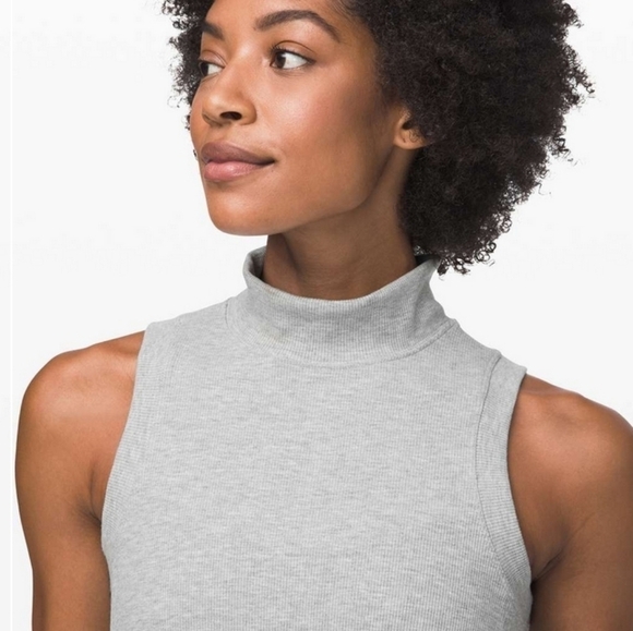 Lululemon Gone for the Week Dress Heathered Core Light Grey Medium  Ribbed Modal - Picture 2 of 10